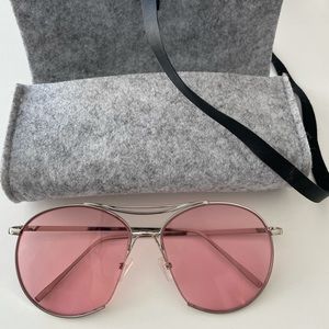 Not Real Gentle Monster pink sunglasses with silver frame